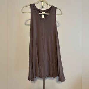 POL Women’s Sleeveless V Neck Tunic Gray Shirt Acid Washed‎ Size Small